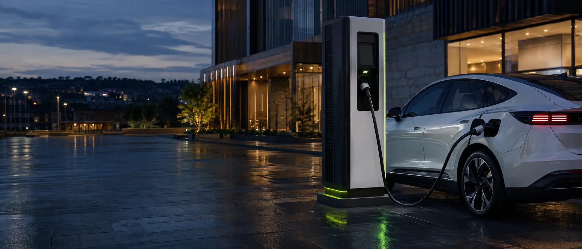Modern elektrikli araç hızlı DC şarj istasyonu